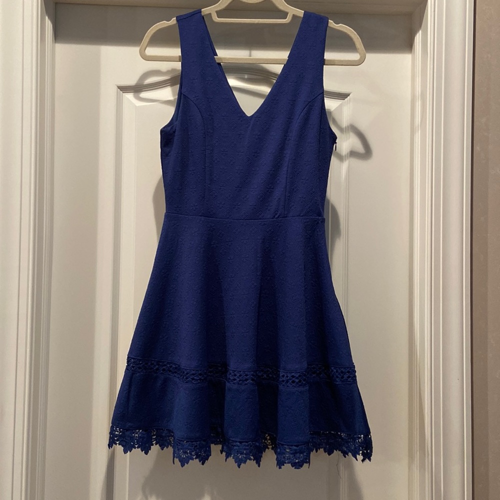 Francesca’s Blue Dress, Lace on Bottom, Size S